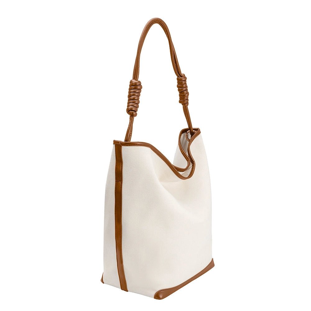 Addie Canvas Tote Large with Tan Trim, - shopdyi.com