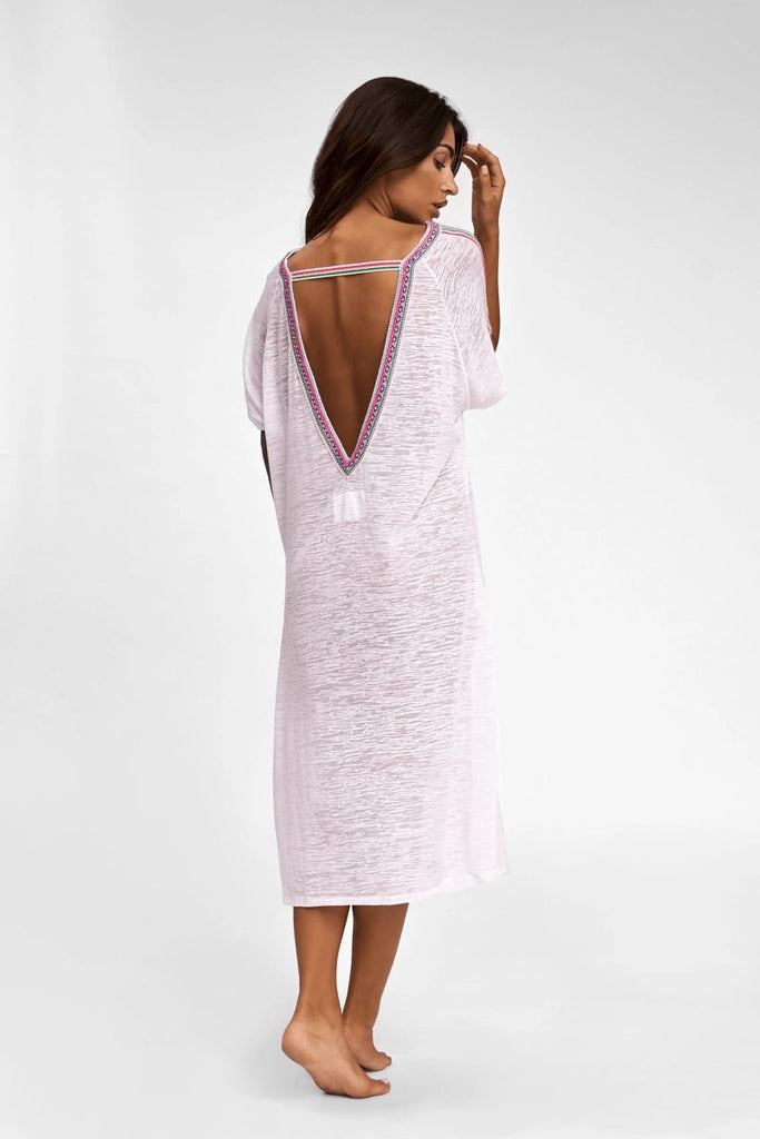 V-back Sun Dress in White, - shopdyi.com
