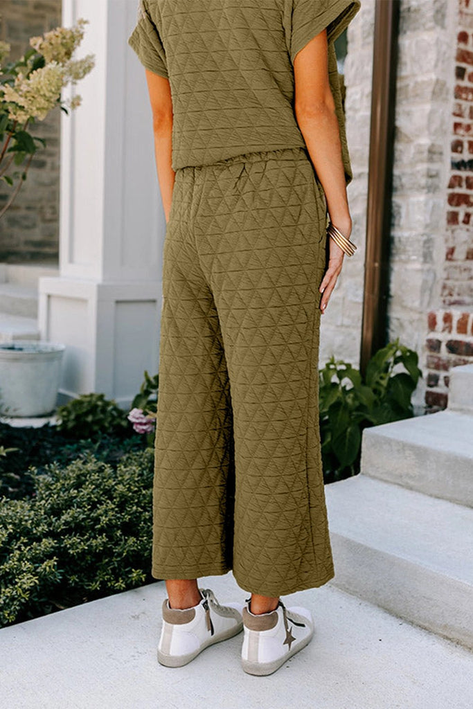 Quilted Top and Pants Set in Sage Green, - shopdyi.com