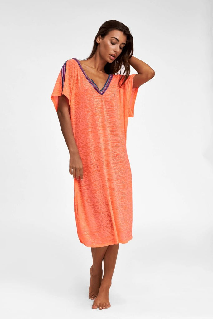 V-back Sun Dress in Coral, - shopdyi.com